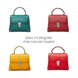 Sac A Main Dame Bolsa Para Dama 2022 Custom Luxury Genuine Exotic Leather Ostrich Skin Handbags Purses And Bags For Women
