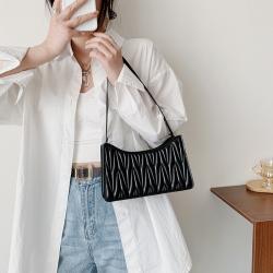 Custom Logo Designer Fashion Ruched Crossbody Bag China Wholesale PU Ladies Purses Girl Pure Color Square Hand Bag