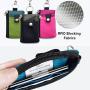 ZR553 RFID Card Bag Polyester Solid Color Business Card Box Wallet ID Card Gift Holder Box Transparent Hanging Rope Coin Purse