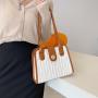 2024 New Fashion Simple Capacity Single Shoulder Bag  Chain Diagonal Pu Leather Customs Tote Bag Embroidery Thread Bag
