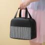 Factory Wholesale Portable Durable Pu Houndstooth Printing Insulation Lunch Bag Waterproof Tote Cooler Box For School And Office