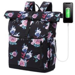LOVEVOOK 2022 waterproof rolltop backpack 17.3  rose laptop compartment large university students travel women laptop backpacks