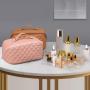 custom pouch luxury beauty waterproof portable pu leather makeup bag for girls travel cosmetic bags with logo printed
