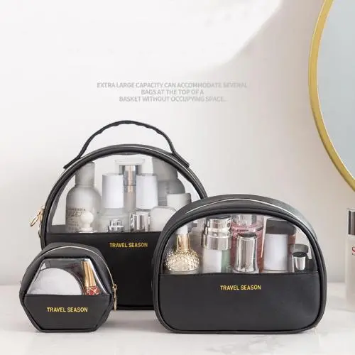 Fashion Transparent PVC Travel Organizer Clear Makeup Bag Cosmetic Beauty Case Toiletry Bag Make Up Pouch Wash Bags