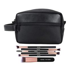 Toiletry bag high quality nylon dopp kit light weight travel cosmetic bag organizer with pu leather trimming for men and women