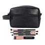 Toiletry bag high quality nylon dopp kit light weight travel cosmetic bag organizer with pu leather trimming for men and women