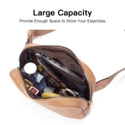 Pink Sling Bag for Women Vegan Leather Fanny Pack Crossbody Bags Chest Bag for Women Black Waist Packs