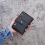2024 Spring and summer new short women's wallets fashion frosted ladies student trifold small wallet buckle purse wholesale