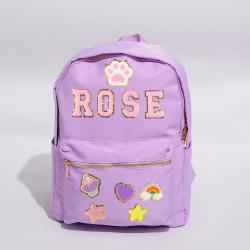 Keymay Purple Women Sports Travel Bag Custom Backpack With Logo School Kids Backpack Small Diaper Bag Backpack