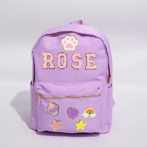 Keymay Purple Women Sports Travel Bag Custom Backpack With Logo School Kids Backpack Small Diaper Bag Backpack