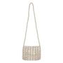2023 Summer Korean Version Braided Design Crossbody Bag Small New Wooden Bead Sling Womens Shoulder Bag Fashion Hollow Bag