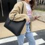 Gelory Customized Luxury Lychee Pattern Fringe Ladies Shopping Handbag PU Leather Shoulder Strap Tote Bags For Women
