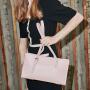 Custom Pu Vegan Leather Rectangular Tote Bag With Pocket And Zipper Simple Cardholder Women Shoulder Bags