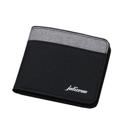 ZR204 Cheap Canvas Wallet Short Men's Simple Splice Contrast Leather Wallet US Dollar Package New Wholesale