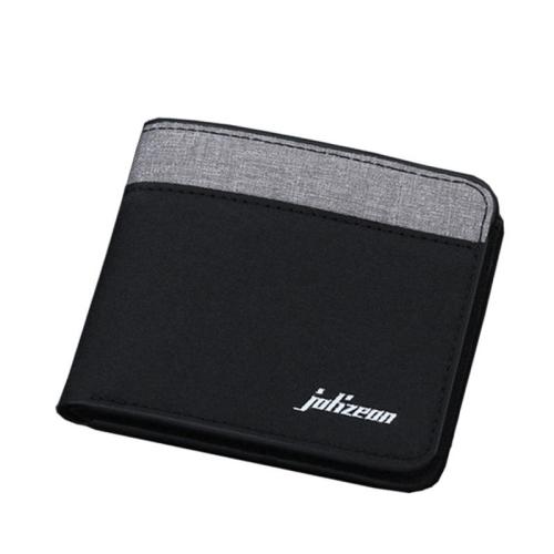 ZR204 Cheap Canvas Wallet Short Men's Simple Splice Contrast Leather Wallet US Dollar Package New Wholesale
