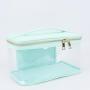 New Design Custom Chenille Letter Patches Nylon Transparent Portable Zipper Makeup Bag Travel Toiletry Clear Cosmetic Bag