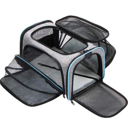 PE030 Pet Carrier Bag Cat Travel Bag Animal Backpack Durable Expandable Airline Approved Cat Bag Pet Cages Carrier for Travel