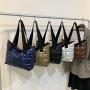Woman ladies sports metallic puffer tote bag travel weekend overnight puffy bags big quilted shoulder tote bag