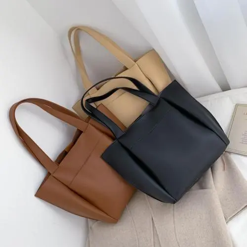 Hot Sale Woman Soft PU Leather Tote Bags Handbag Lady Autumn & Winter Fashion Large Capacity Useful Shoulder Bag