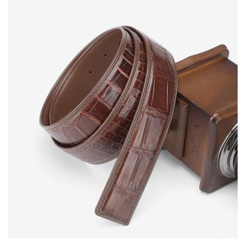 Cinturones De Cuero Genuinos Designer Custom Luxury Famous Brand Crocodile Belts For Man Fashion Genuine Leather Waist Mens Belt