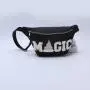 Keymay Embroidery Personalized Chenille Patches Outdoor Sports Waterproof Nylon Black Fanny Packs Waist Pack Pouch Waist Bag