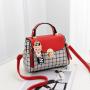 New Fashion Designer Woman Tote Bag Custom Pu Leather Large Capacity Handbag Cover Lock Constracting Color Shoulder Bag