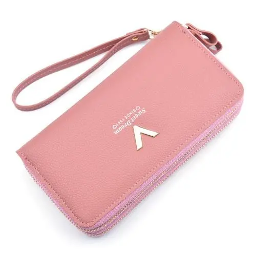 Korean version 2021 new design women pu leather wallet wholesale fashion cross fringe zipper purse wallet