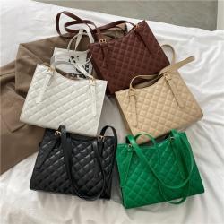 Diamond Lattice Embroidery Bolsas Para Mujer Fashion Large Capacity Women Tote Bags Vintage Designer Ladies Shoulder Bags