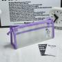 Gelory Custom Large Capacity Waterproof Stationery Bag Double-Layer Transparent Frosted Triangular Pencil Box
