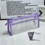 Gelory Custom Large Capacity Waterproof Stationery Bag Double-Layer Transparent Frosted Triangular Pencil Box