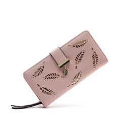 ZR020 2023 New Korean Women's PU Wallet Long Fashion Handbag Hollowed-out Leaf Zipper Buckle Purse Women's Bag