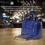 Blue PU leather top handle Outdoors Carry Wine  Beach Tote hand Bag With Insulated Picnic Cooler pouch