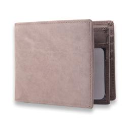 Crazy Horse Genuine Leather Slim Pocket Wallets Men Bifold Short Wallet