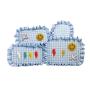 Factory Wholesale Low MOQ Women Ruffle Gingham Make up Pouch Custom Logo Girls Cosmetic Makeup Bag Polyester Cute Makeup Bag