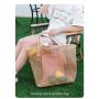 XL320 Folding Beach Bag With Handy Large Picnic Shopping Storage Bag Travel Handbag Mesh Storage Shoulder Tote Bag