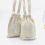 High Quality Embroidery Canvas Cotton Tote Pouch Drawstring Baby Clothing Shoe Dust Canvas Shopping Bag