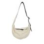 Wholesale curved moon shaped women shoulder bag fashion plain Women's messenger bag large capacity leisure ladies canvas bag