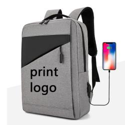 ZR878 New Laptop Bag Unisex USB Computer Backpack Oxford Fabric Waterproof Zipper Print Logo Gift Backpack Business Schoolbag