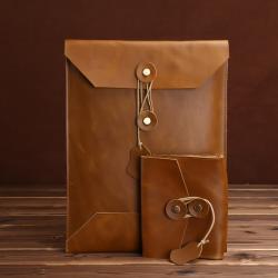 Factory Direct Leather Notebook Sleeve Ultra Slim Leather Sleeve Laptop Case Pouch