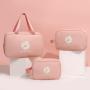 Net pu small daisy portable cosmetic bag three piece waterproof toiletry bag custom portable storage bag