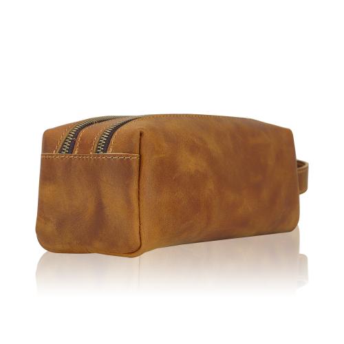 Customized Vintage Leather Toiletry Bag Travel Toiletries Storage Bag Creative Handmade Storage Bag