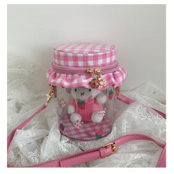 New Style Girl Custom Clear Ita Bag Fashion Chain transparent bucket ita bag for women