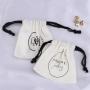 Custom Logo Printing Brush Canvas Jewelry Storage Drawstring Bag Necklace Bracelet Jewelry Pouch
