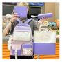 ZR842 SchoolBag Sets Girls Pupil Children Hot Selling Fashion Travel Canvas Little Bear Doll Cute College 4 Pcs Backpack Sets