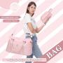 2023 LOVEVOOK 2pcs Cute Waterproof Custom Weekender Gym Overnight Duffel Bag with Toiletry Pouch Men Women Travel Luggage Bags