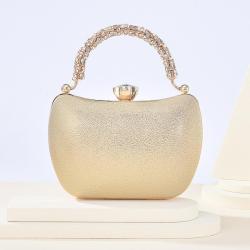 New Arrival Party Bridal Hand bags Chain Crossbody Bag Metal Rhinestones Handle Gold Evening Bags Handbag For Ladies