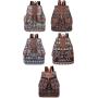 ZR578 New Women's Bag Backpack Girl Retro Pleasure Canvas Stripe Schoolbag Female Versatile Drawstring High Quality Travel Bag