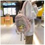 nylon Cute backpack with doll Custom Design Women Girls PU Leather Clear window Display School Backpack Ita Bags