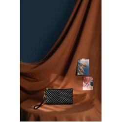 Custom Long Fashion PU Wristlet Quilted Lady Clutch Bag Key Wallets