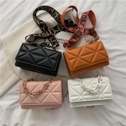 2024 new fashion shoulder strap small square pocket simple broadband bag ladies casual bag